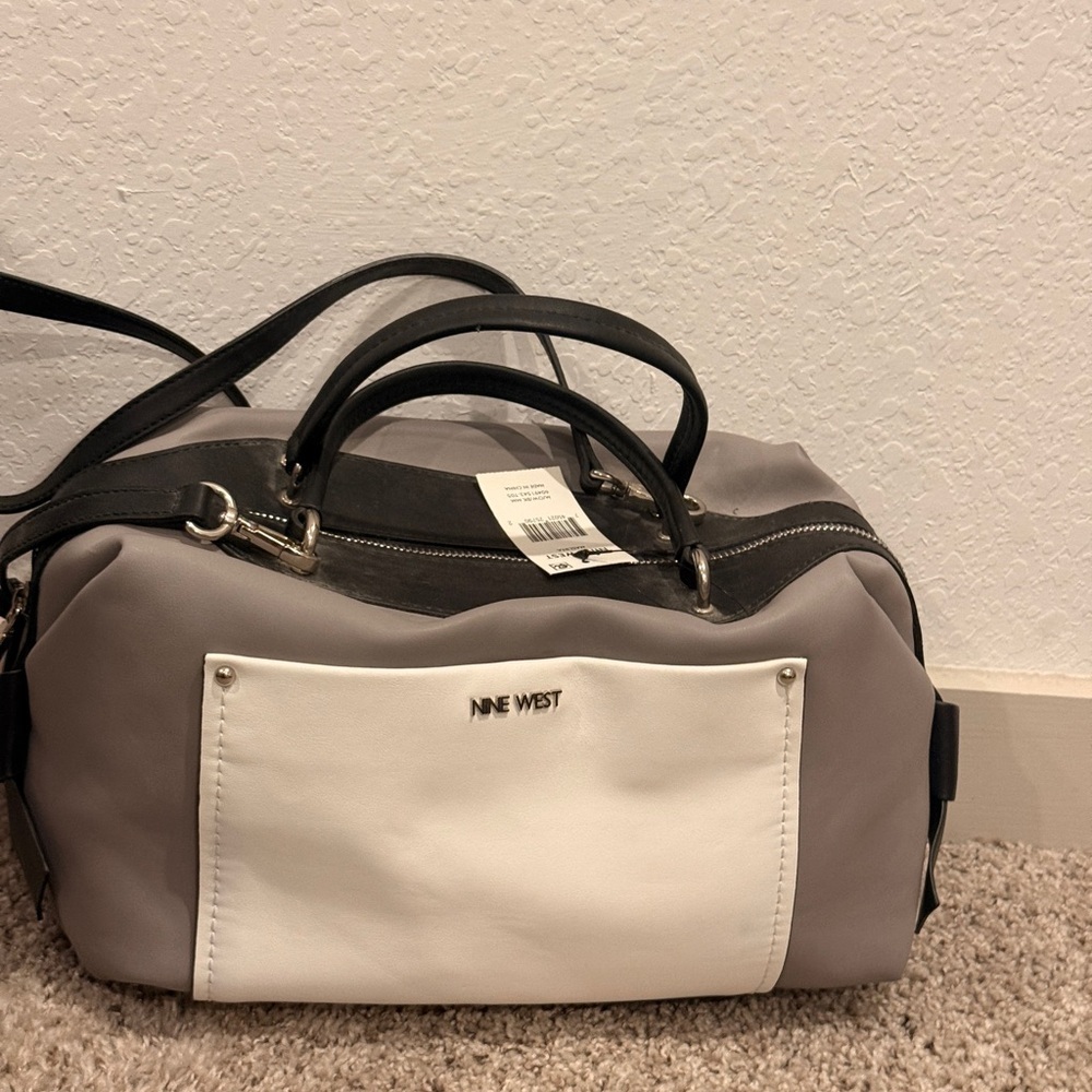 Nine West Black, Gray, and White Satchel